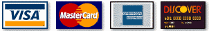 Visa, MasterCard, American Express, Discover